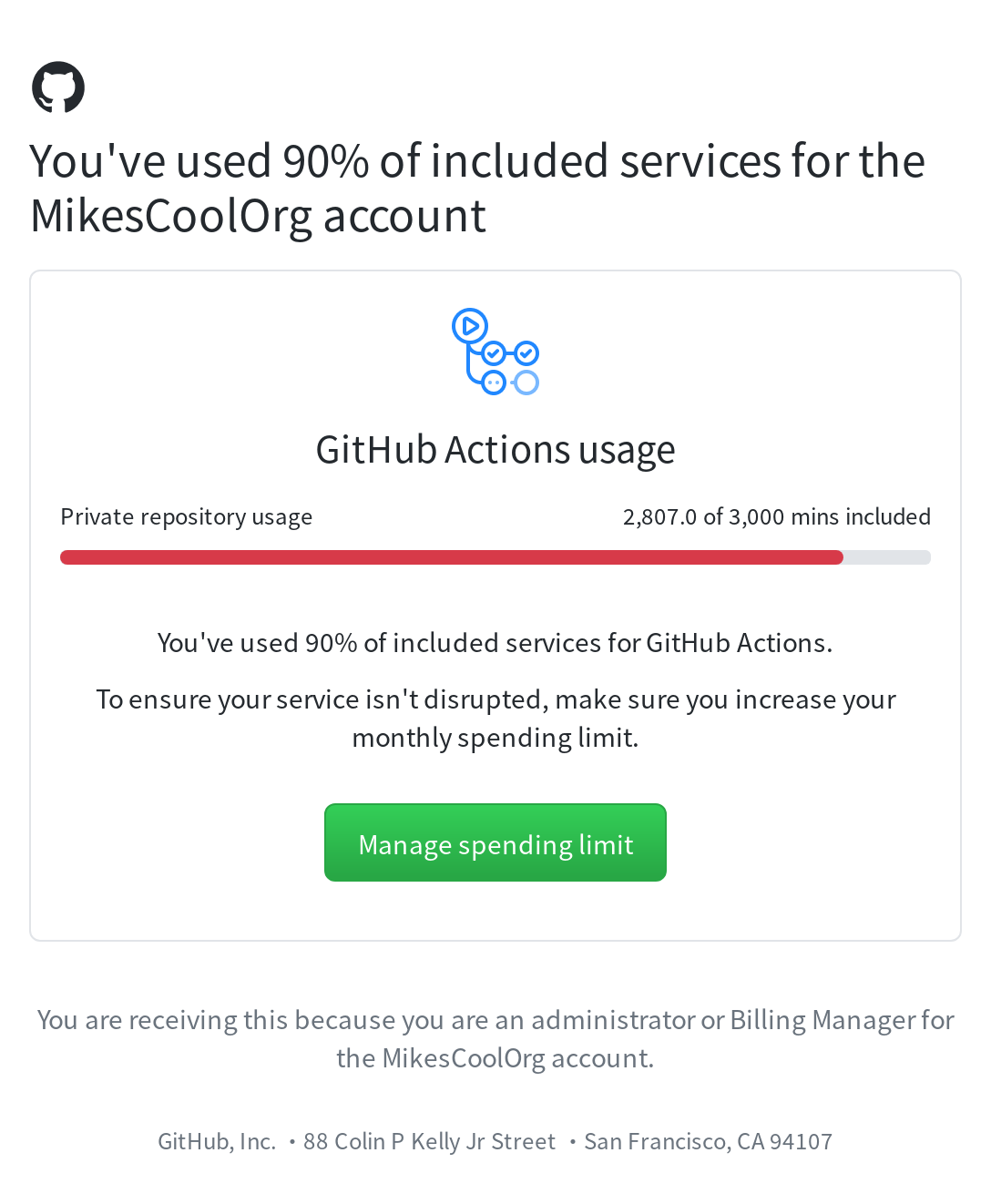 Email rendered as an image