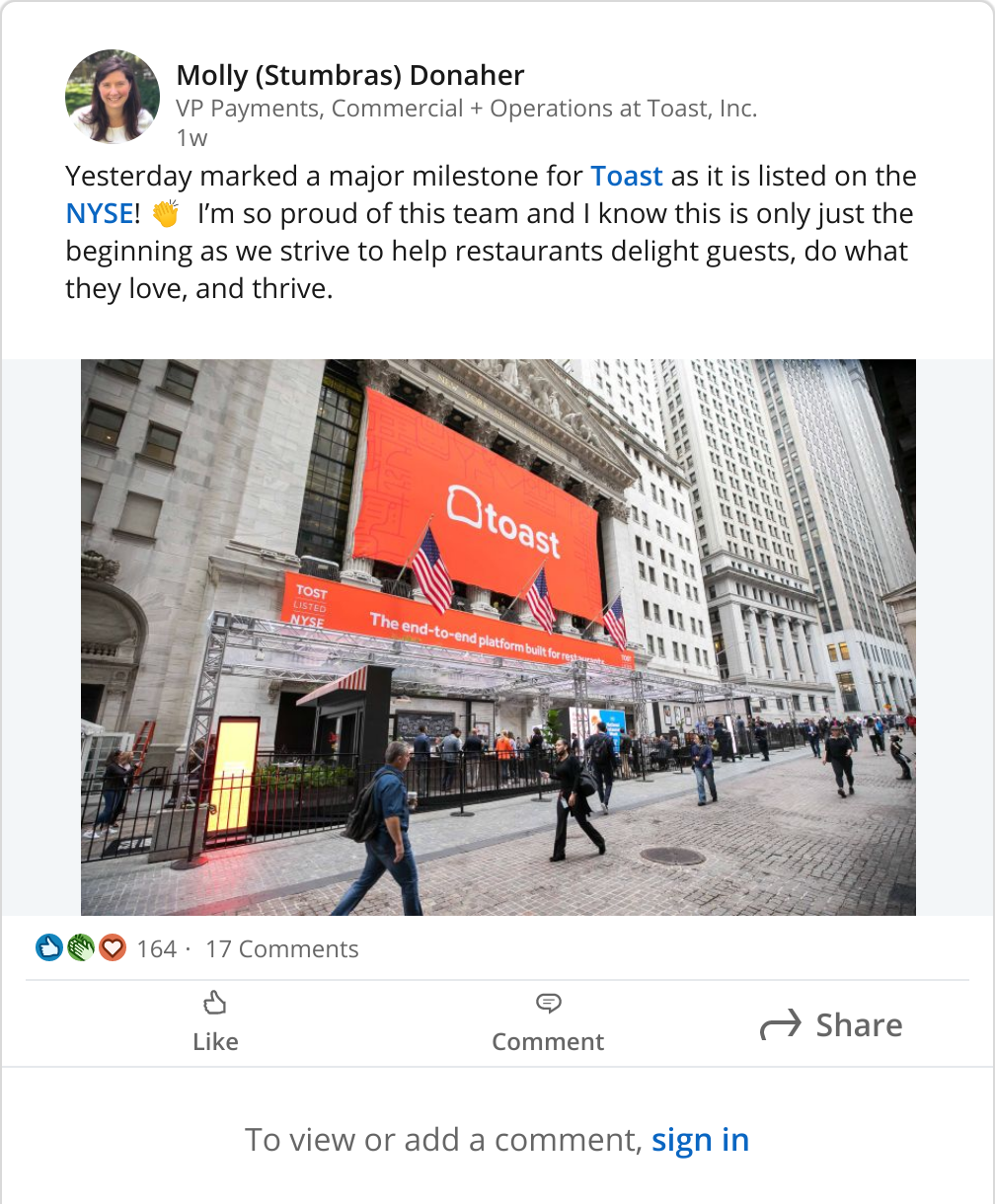 Screenshot of a LinkedIn post